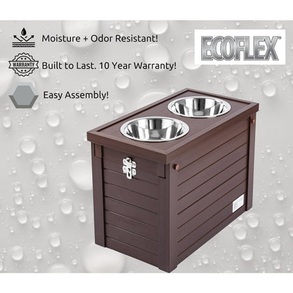 ECOFLEX® Piedmont 2-Bowl Diner with Sliding Lid Storage Bin -Russet