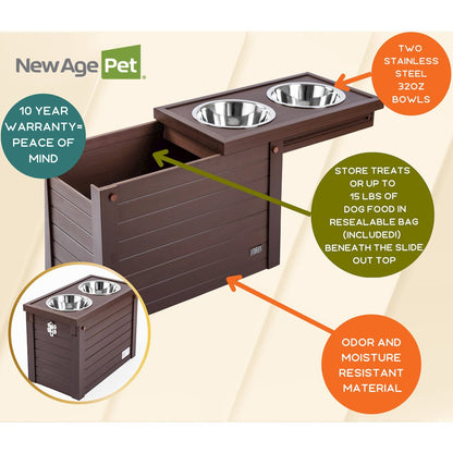 ECOFLEX® Piedmont 2-Bowl Diner with Sliding Lid Storage Bin -Russet