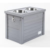 ECOFLEX® Piedmont 2-Bowl Diner with Sliding Lid Storage Bin -Grey