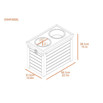 ECOFLEX® Piedmont 2-Bowl Diner with Sliding Lid Storage Bin -Grey
