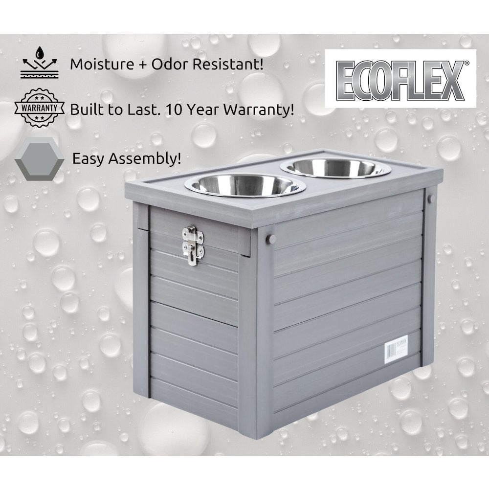 ECOFLEX® Piedmont 2-Bowl Diner with Sliding Lid Storage Bin -Grey