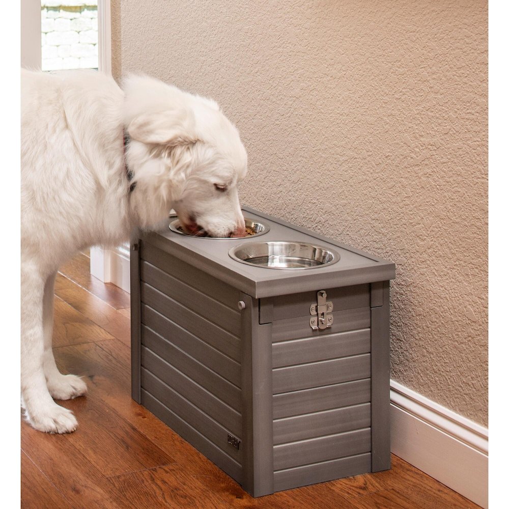 ECOFLEX® Piedmont 2-Bowl Diner with Sliding Lid Storage Bin -Grey