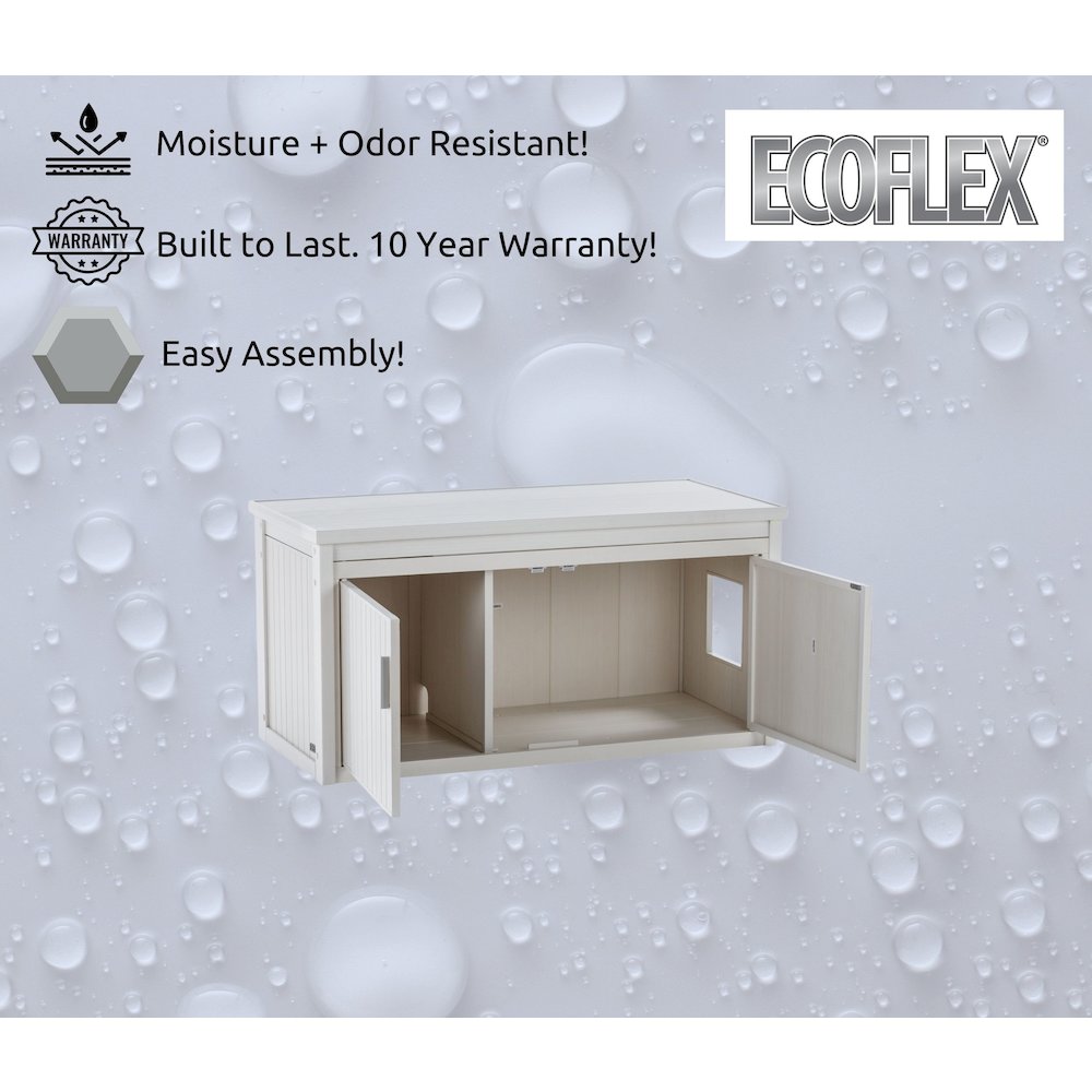 ECOFLEX® LitterLoo Bench Litter Box Cover Antique White