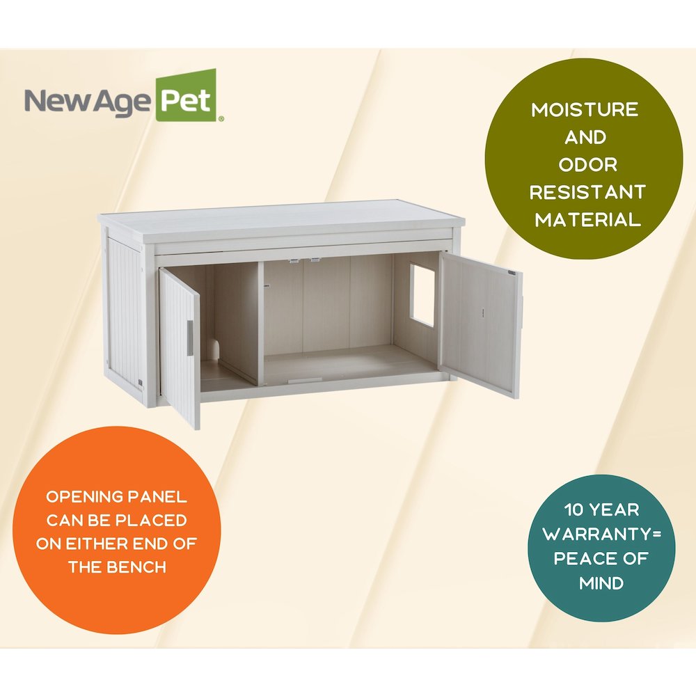 ECOFLEX® LitterLoo Bench Litter Box Cover Antique White
