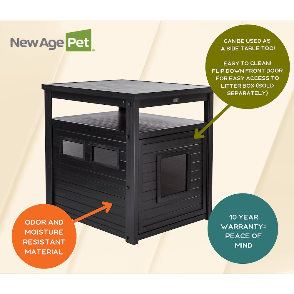 ECOFLEX® Jumbo Litter Box Cover End Table - Espresso