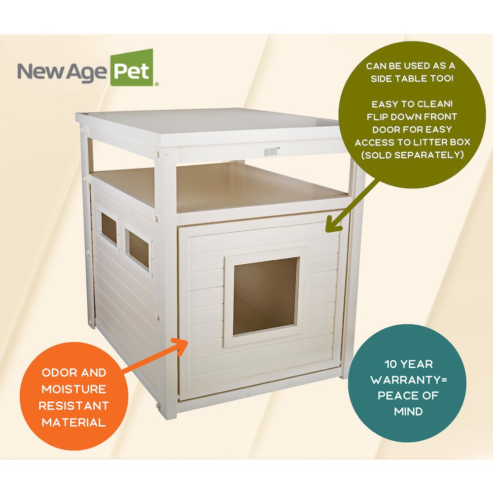 ECOFLEX® Jumbo Litter Box Cover End Table - Antique White