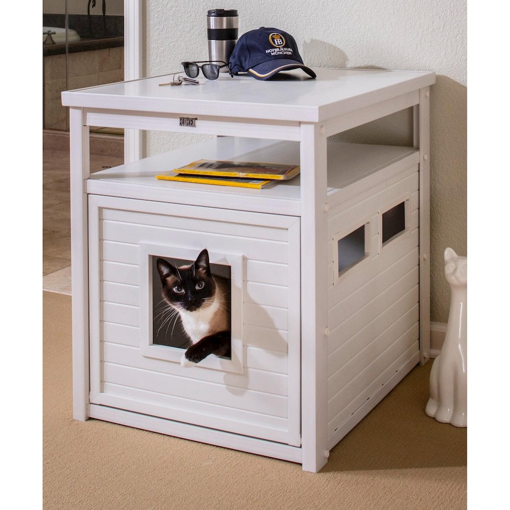 ECOFLEX® Jumbo Litter Box Cover End Table - Antique White