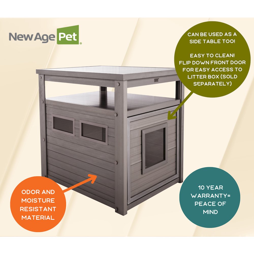 ECOFLEX® Jumbo Litter Box Cover End Table - Grey