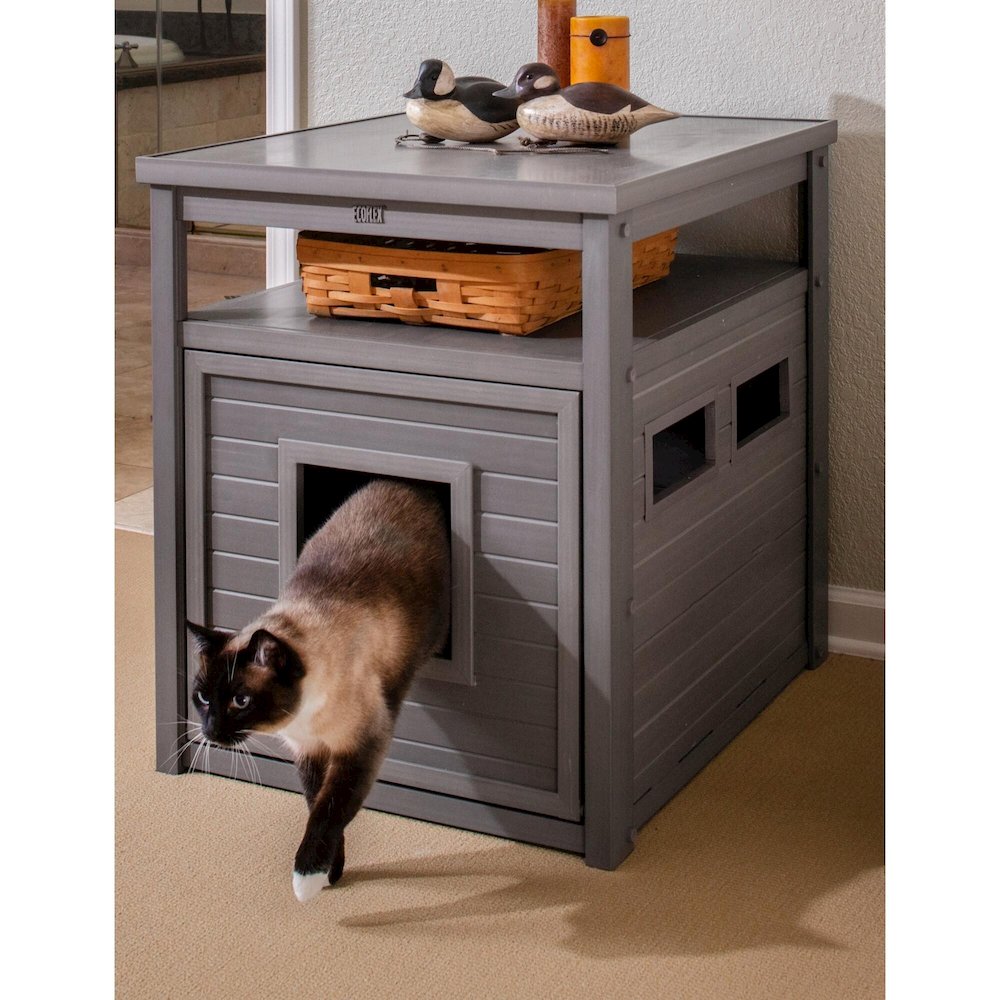 ECOFLEX® Jumbo Litter Box Cover End Table - Grey