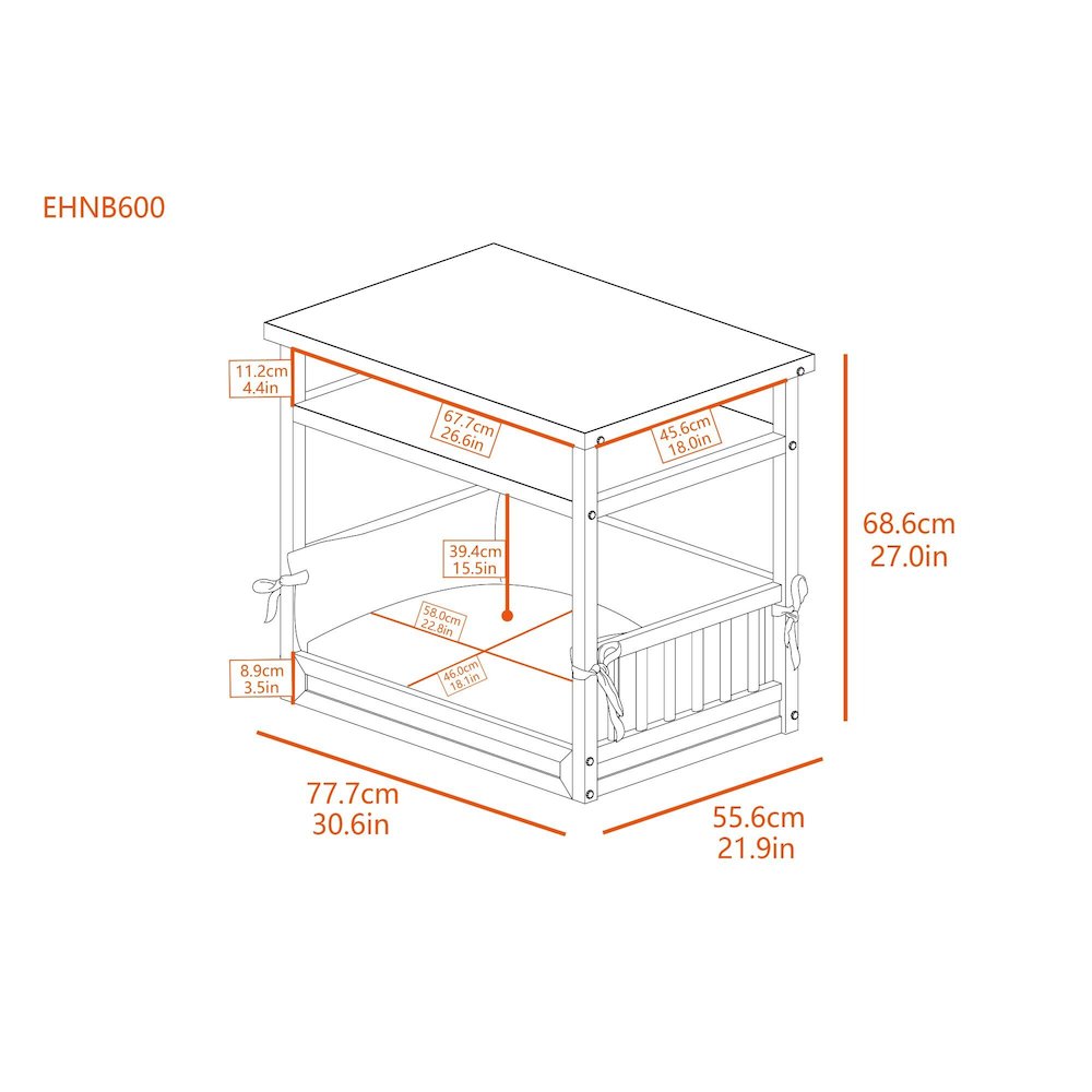 ECOFLEX® Dog Bed Nightstand-Espresso