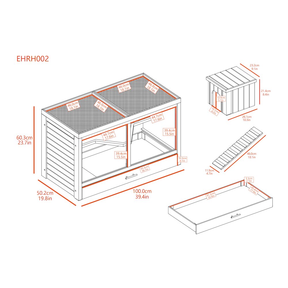 ECOFLEX® Park Avenue Indoor Rabbit Hutch-Maple