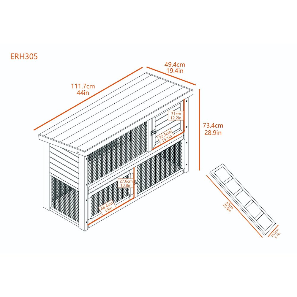 ECOFLEX® Columbia Rabbit Hutch in Grey