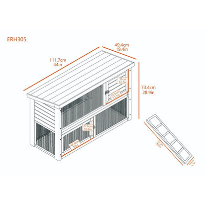 ECOFLEX® Columbia Rabbit Hutch in Grey