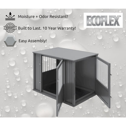 Durable ECOFLEX Large Dog Crate with Flexible Door Placement in Black