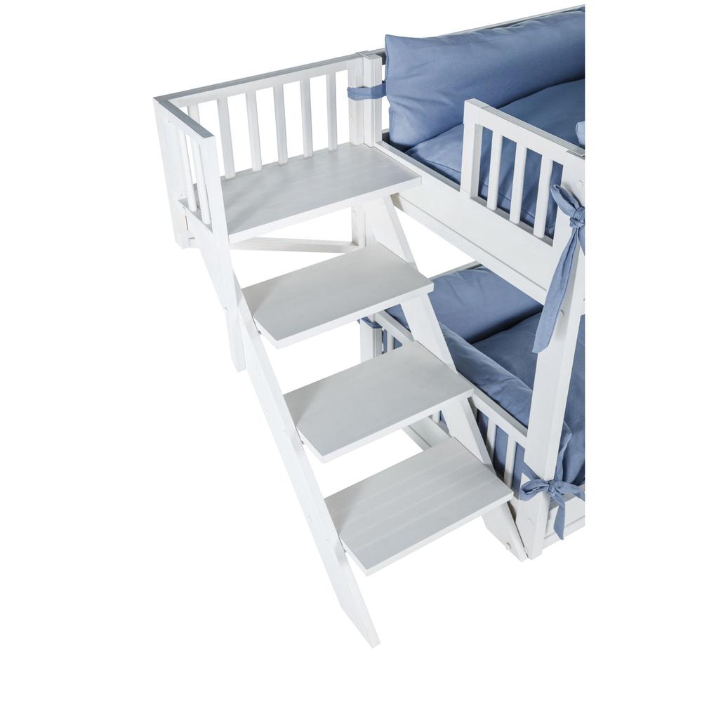 Dog Bunk Bed with Removable Cushions - Antique White