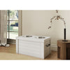 Elevated Dog Feeder in Antique White, Two Bowl Design, Small to Medium Size Dog