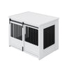 ECOFLEX Barn Door Dog Crate End Table - Antique White Large