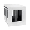 ECOFLEX Barn Door Dog Crate End Table - Antique White Large
