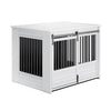 ECOFLEX Barn Door Dog Crate End Table - Antique White Large