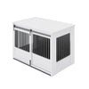 ECOFLEX Barn Door Dog Crate End Table - Antique White X-Large