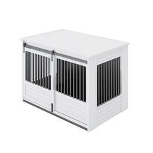 ECOFLEX Barn Door Dog Crate End Table - Antique White X-Large
