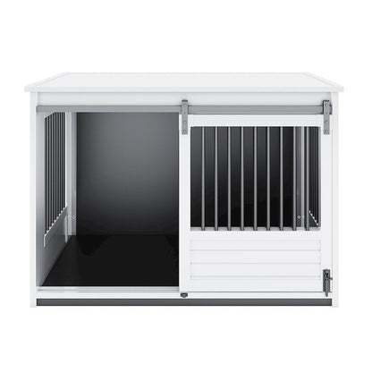 ECOFLEX Barn Door Dog Crate End Table - Antique White X-Large