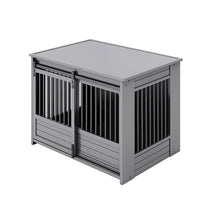 ECOFLEX Barn Door Dog Crate End Table - Gray Large