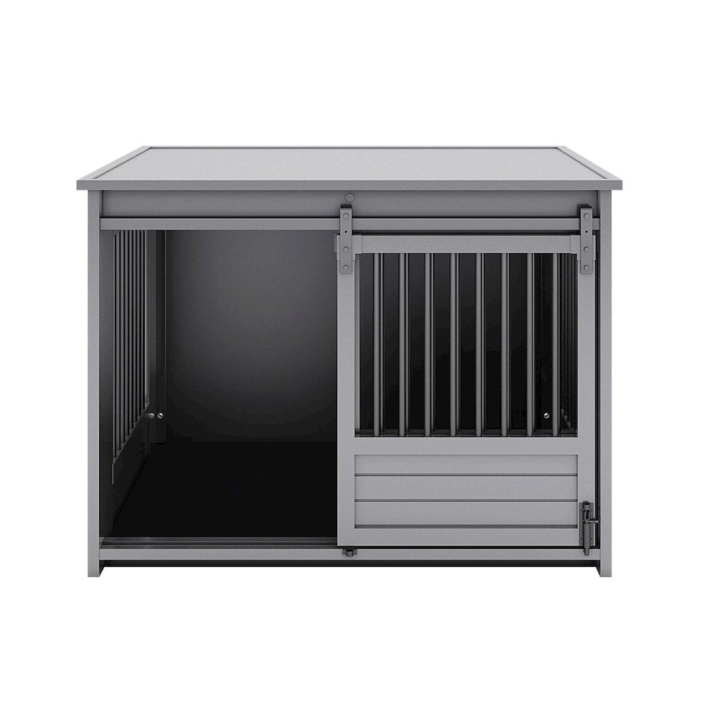 ECOFLEX Barn Door Dog Crate End Table - Gray Large