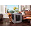 ECOFLEX Barn Door Dog Crate End Table - Gray Large