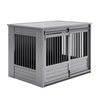 ECOFLEX Barn Door Dog Crate End Table - Gray X-Large
