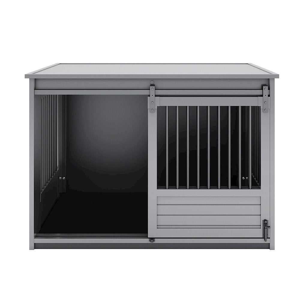 ECOFLEX Barn Door Dog Crate End Table - Gray X-Large