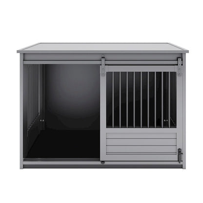 ECOFLEX Barn Door Dog Crate End Table - Gray X-Large