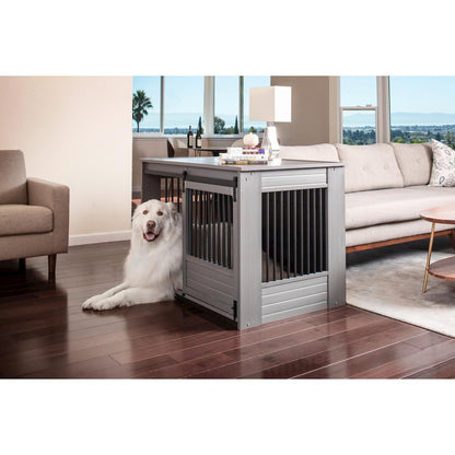 ECOFLEX Barn Door Dog Crate End Table - Gray X-Large