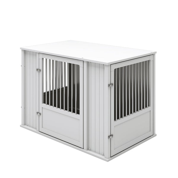 Durable ECOFLEX X-Large Dog Crate with Flexible Door Placement in Antique White