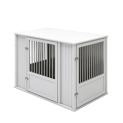 Durable ECOFLEX X-Large Dog Crate with Flexible Door Placement in Antique White