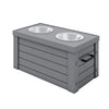 Elevated Dog Feeder in Grey, Two Bowl Design, Small to Medium Size Dog
