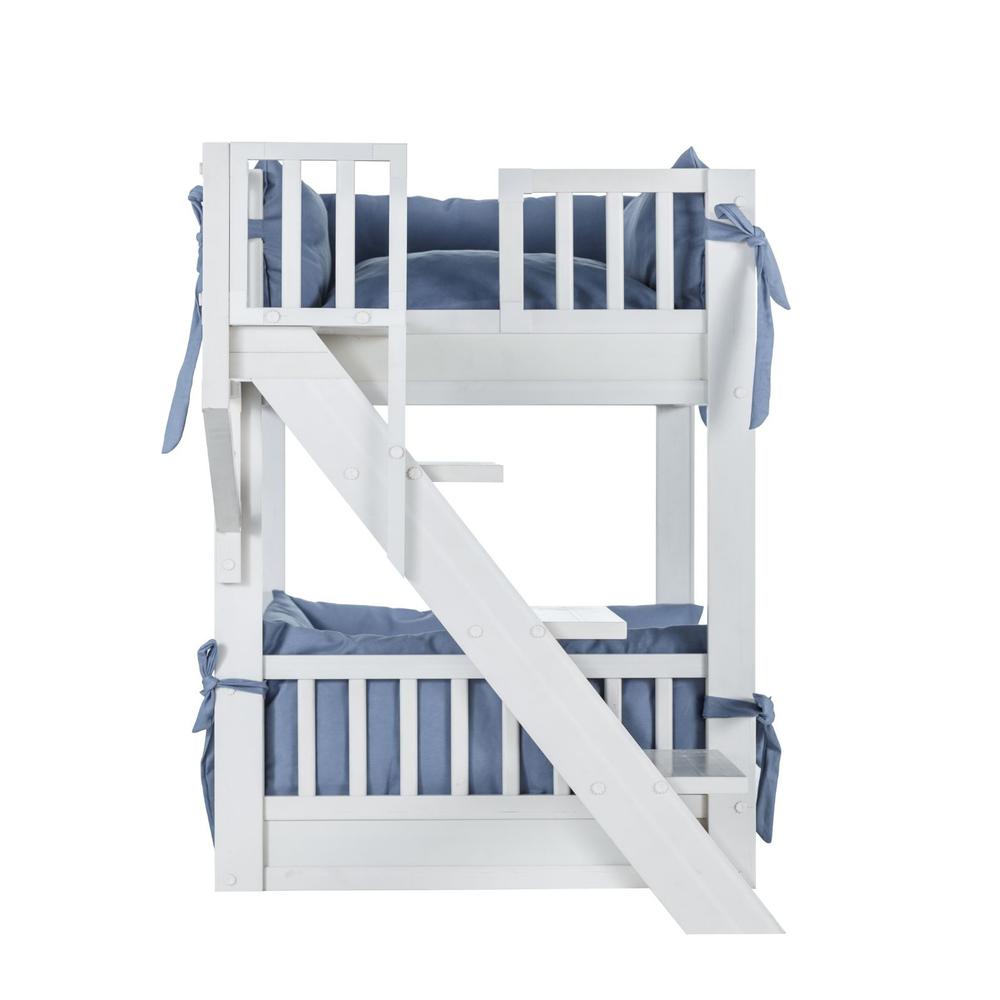 Dog Bunk Bed with Removable Cushions - Antique White