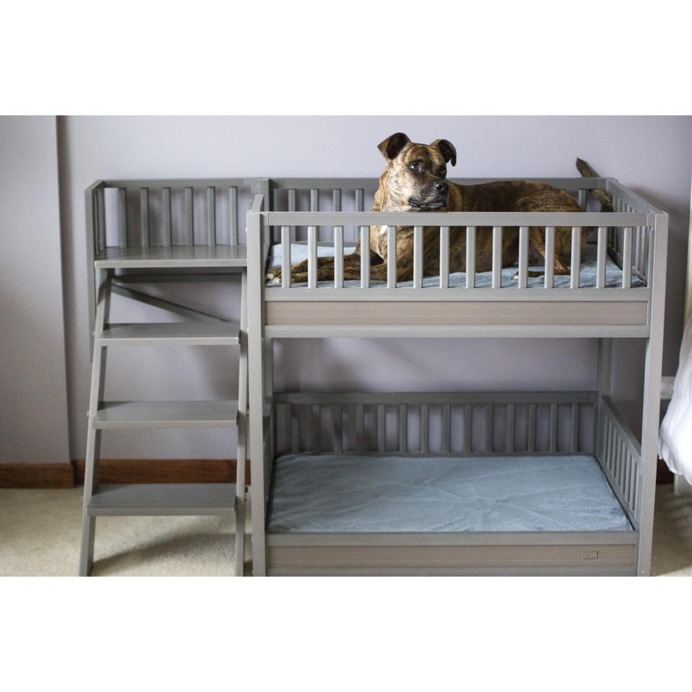ECOFLEX® Dog Bunk Bed with Removable Cushions - Grey