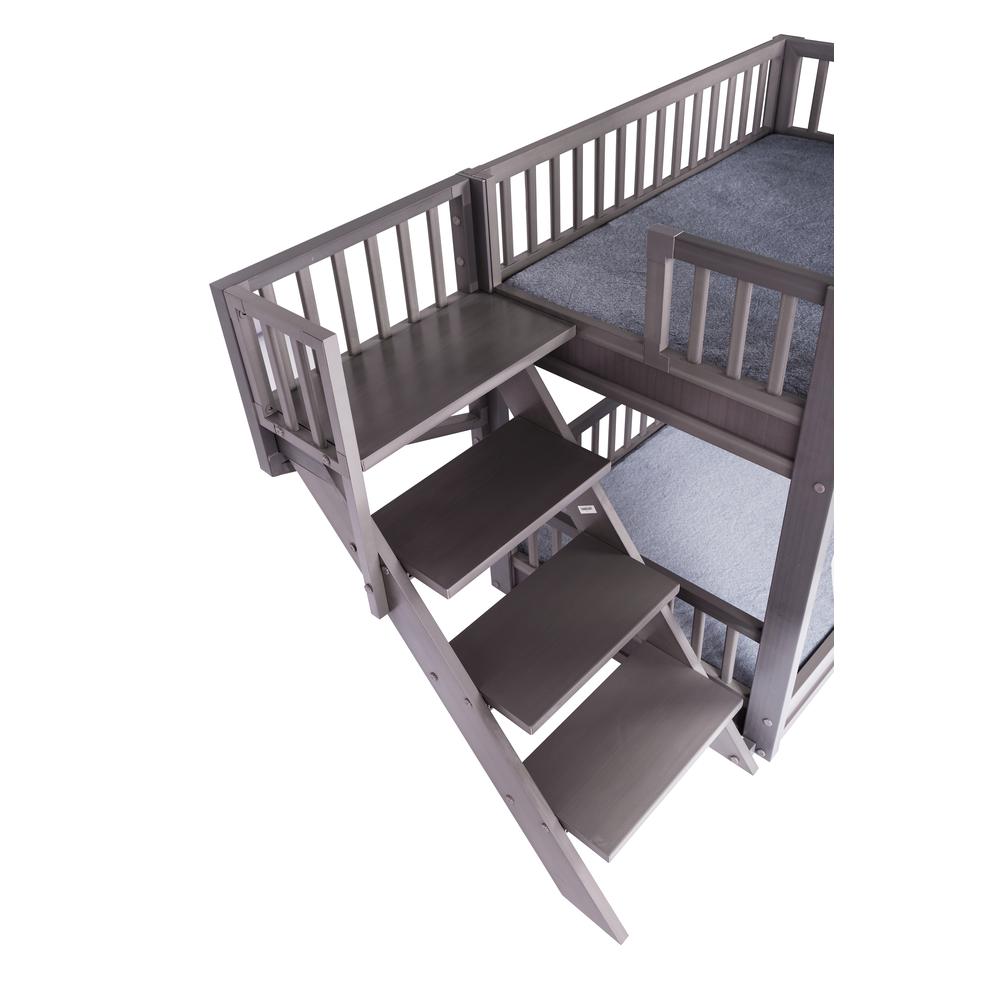 ECOFLEX® Dog Bunk Bed with Removable Cushions - Grey