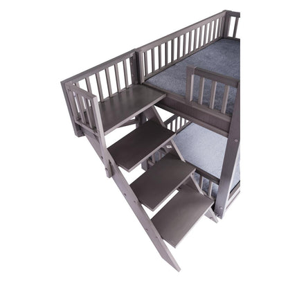 ECOFLEX® Dog Bunk Bed with Removable Cushions - Grey