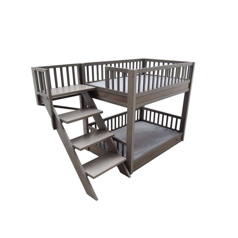 ECOFLEX® Dog Bunk Bed with Removable Cushions - Grey