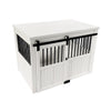 ECOFLEX® Homestead Sliding Barn Door Dog Crate -Antique White