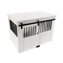 ECOFLEX® Homestead Sliding Barn Door Dog Crate -Antique White