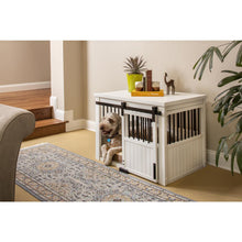 ECOFLEX® Homestead Sliding Barn Door Dog Crate -Antique White