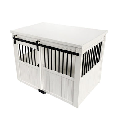 ECOFLEX® Homestead Sliding Barn Door Dog Crate - Antique White