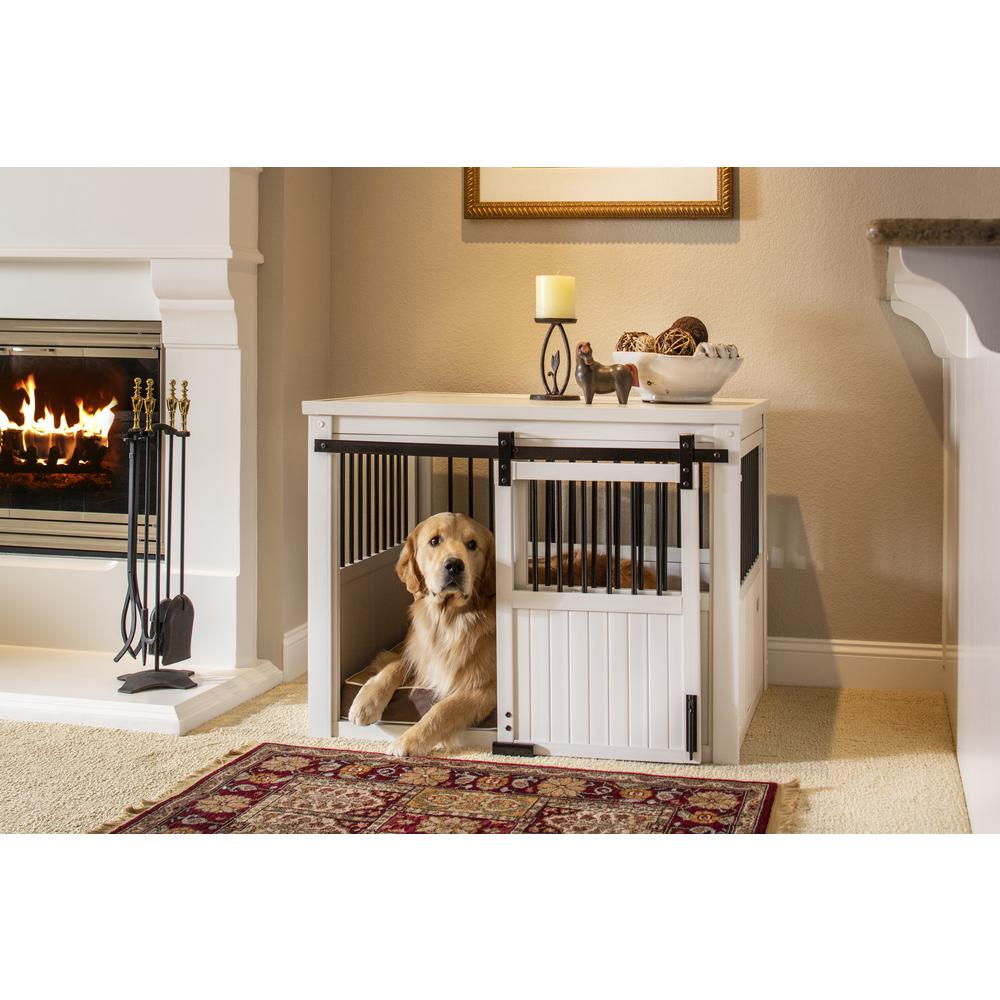 ECOFLEX® Homestead Sliding Barn Door Dog Crate - Antique White