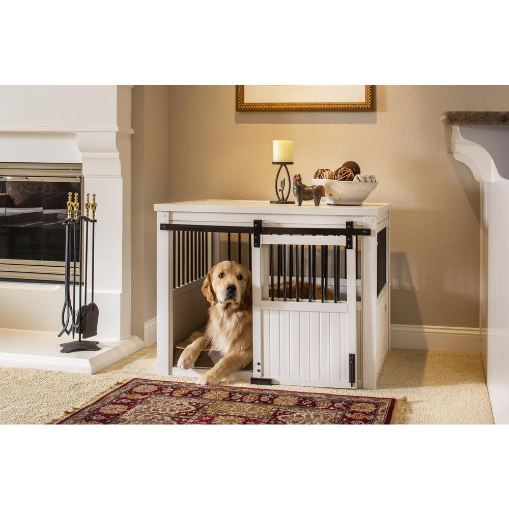 ECOFLEX® Homestead Sliding Barn Door Dog Crate - Antique White