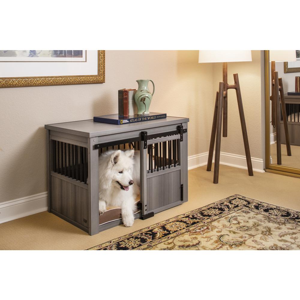 ECOFLEX® Homestead Sliding Barn Door Dog Crate -Grey