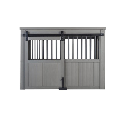 ECOFLEX® Homestead Sliding Barn Door Dog Crate-Grey