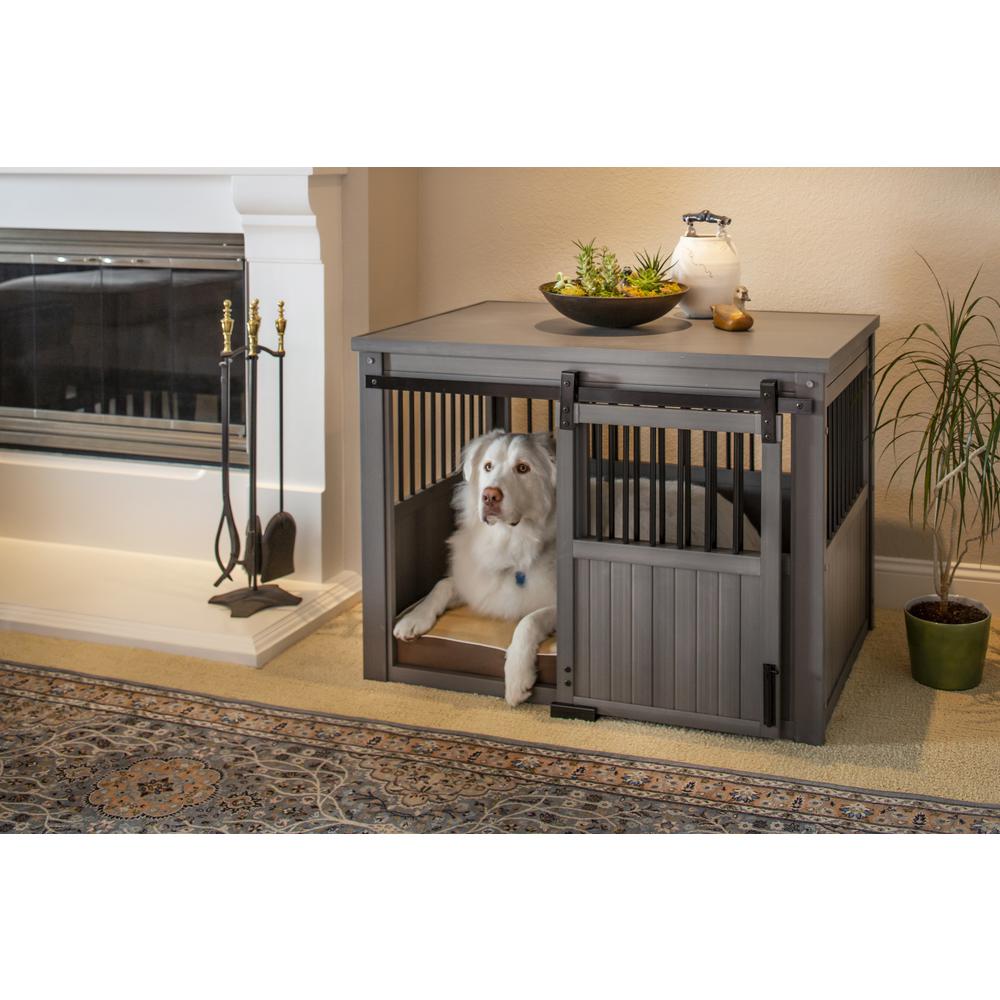 ECOFLEX® Homestead Sliding Barn Door Dog Crate-Grey